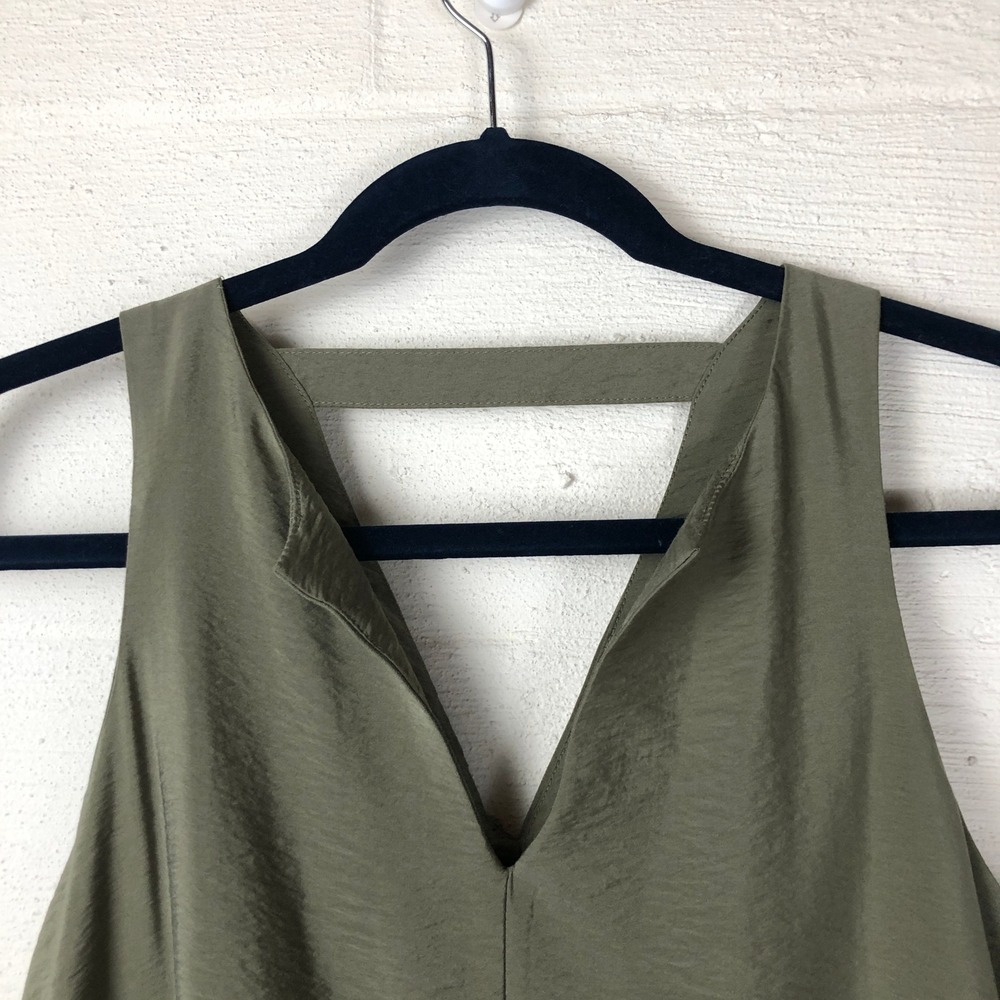 Banana Republic Womens Satin Sleeveless Shift Dress Size‎ S Green Work Office - Picture 4 of 10